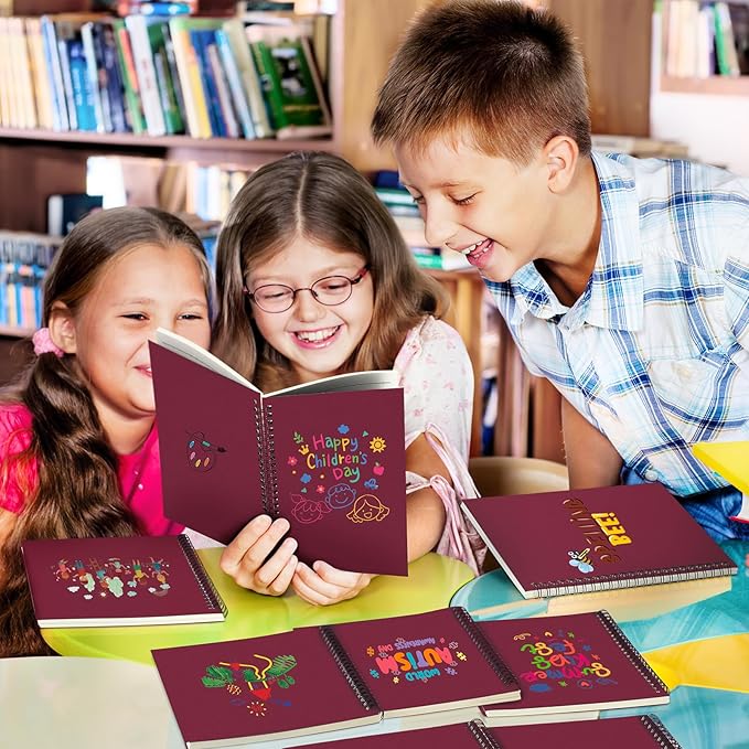 Yahenda 18 Pcs Spiral Notebook Bulk A5 Journal Lined 8.3'' x 5.5'' Writing Composition Paper Small Notepad Subject Notebook for Students Office Business Back to School Supplies (Wine Red)-DeskLoop Office