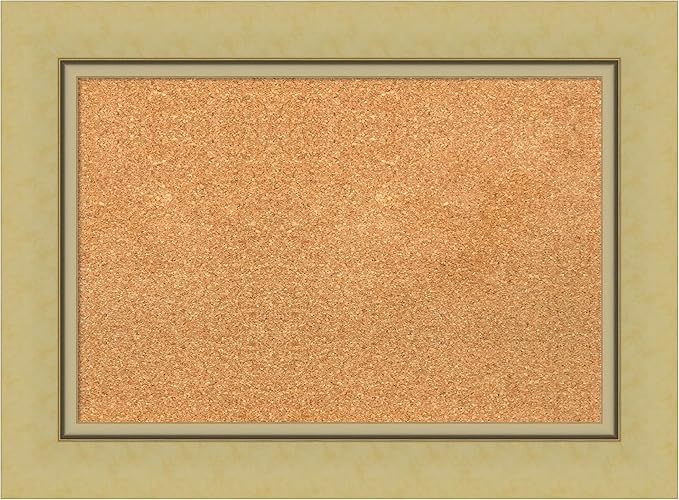 Amanti Art Natural Cork Board for Wall, 22x30 Vision Board with Gold Frame, Medium Corkboard Office Decor for Home Organization, Casual Corkboard Pinboard to Display Items for Home Organization in-DeskLoop Office