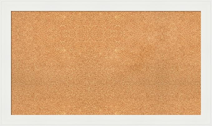 Amanti Art Natural Cork Board for Wall, 23x39 Vision Board with White Frame, Large Corkboard Office Decor for Home Organization, Casual Corkboard Pinboard to Display Items for Home Organization in-DeskLoop Office