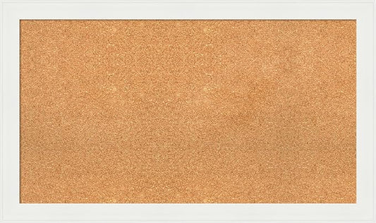 Amanti Art Natural Cork Board for Wall, 23x39 Vision Board with White Frame, Large Corkboard Office Decor for Home Organization, Casual Corkboard Pinboard to Display Items for Home Organization in-DeskLoop Office
