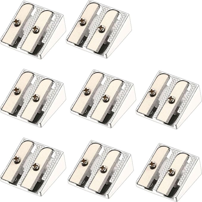 TecUnite 36 Pack Metal Pencil Sharpeners 2 Holes Manual Pencil Sharpener Bulk - Image 2
