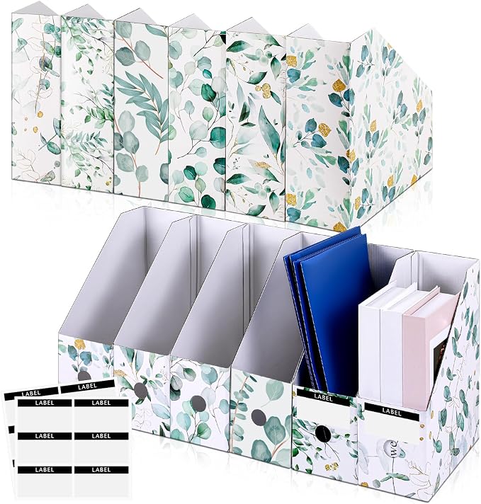 PerKoop 12 Pcs Decorative Magazine File Holders Floral Foldable File Folders by PerKoop