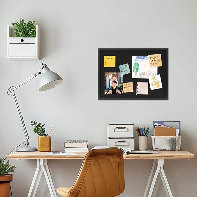 DAHAPYBOO Cork Board with Linen Black, Bulletin Board 23"x17" | Corkboards - Image 5
