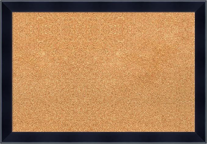 Amanti Art Natural Cork Board for Wall, 18x26 Vision Board with Black Wood Frame, Medium Corkboard Office Decor for Home Organization, Modern Contemporary Corkboard Pinboard to display items for home-DeskLoop Office