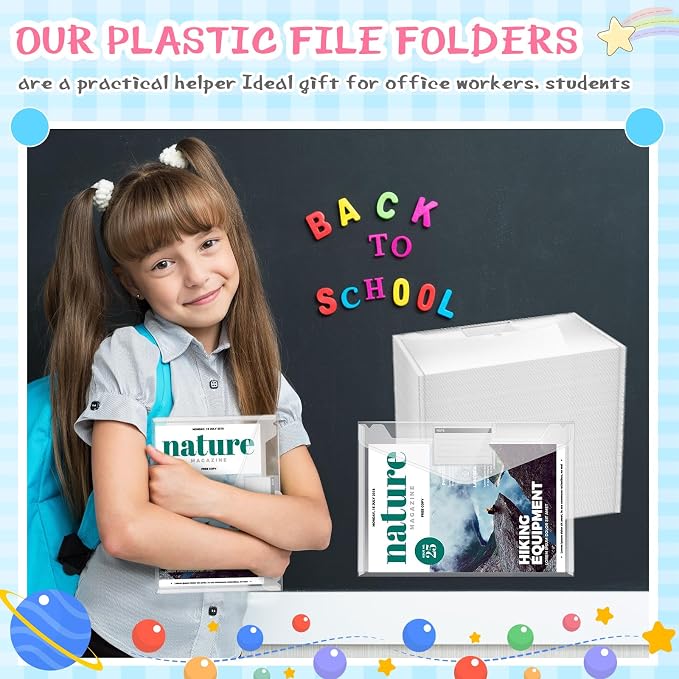 Zhehao 100 Pcs Clear Plastic Envelopes File Folders - Image 5