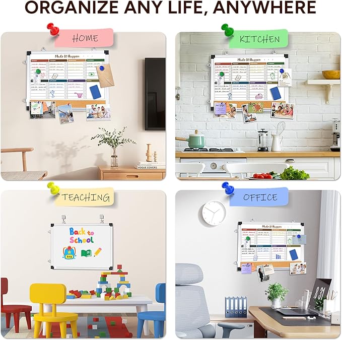 Weekly Dry Erase Board and Cork Board Combo - Image 7