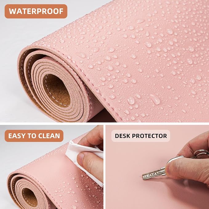 AFIING Leather Desk pad Protector, Large Non-Slip Office Desk Mat - Image 3