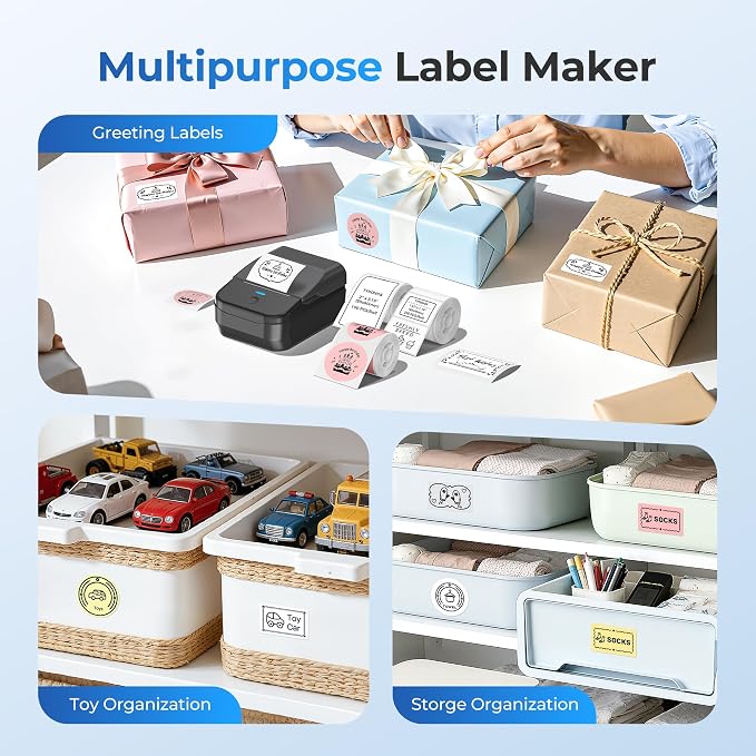 PM240 Label Maker Machine with 3 Tapes, Safety Label Makers, Set 1 - Image 5
