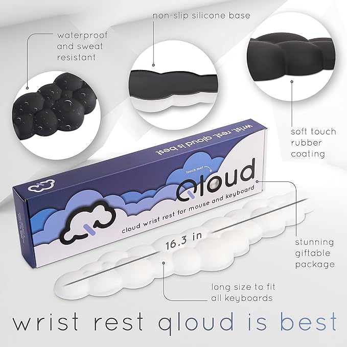 Black Cloud Keyboard Wrist Rest – Create-ables Qloud Black Wrist Rest - Image 3