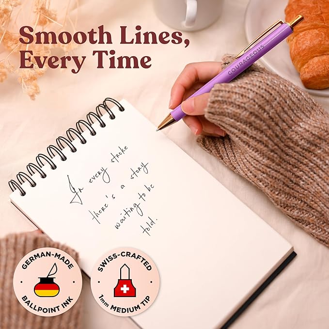 MESMOS Fancy Pen Set - Inspirational Gifts for Women, Office Motivational Writing Pens for Boss Lady, Unique Click Pens for Servers and Promotions