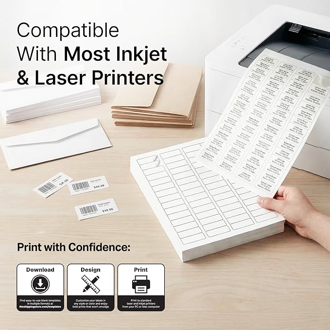 1.75" X 0.5" Matte White Return Address Labels Mailing Labels - Image 3