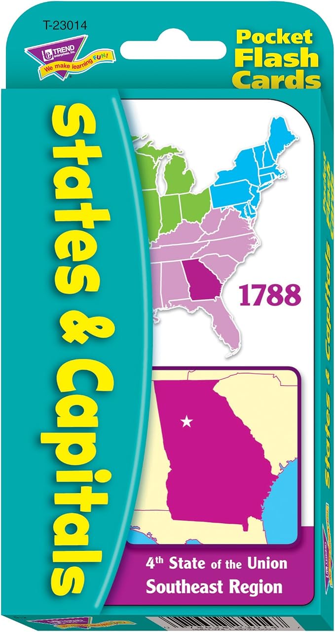 States & Capitals Pocket Flash Cards by TRENDenterprisesInc