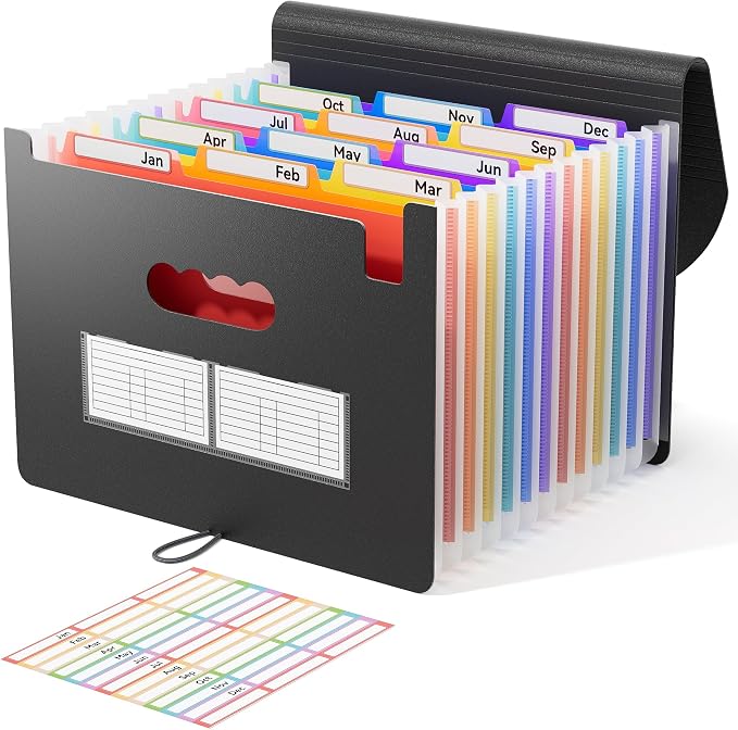 ThinkTex Expanding File Folder 12 Pockets Accordion File Organizer/Portable by ThinkTex