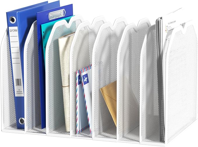 FANXIYQ White 7-Section File Folder Organizer by FANXIYQ