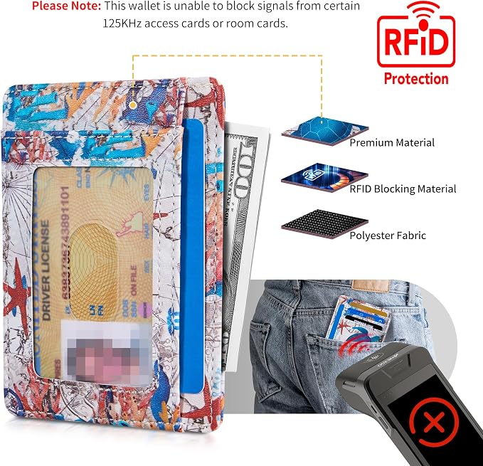 Travelambo Front Pocket Minimalist Leather Slim Wallet RFID Blocking Medium Size - Image 4