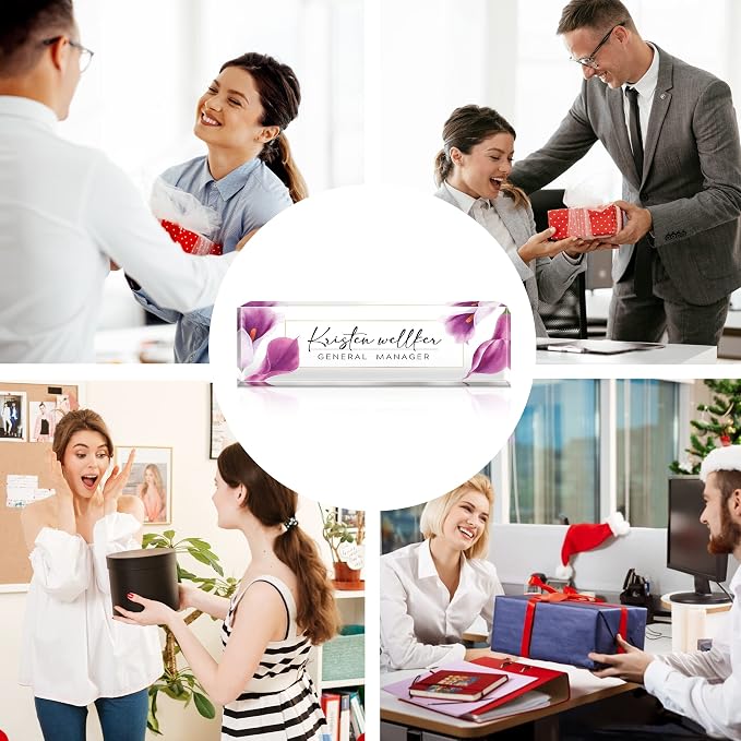 Desk Name Plate Personalized, Premium Clear Acrylic Desk Name Plate, - Image 5
