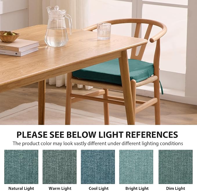 Ruqmuis Chair Cushions for Dining Chairs, D-Shaped Chair Pads - Image 2