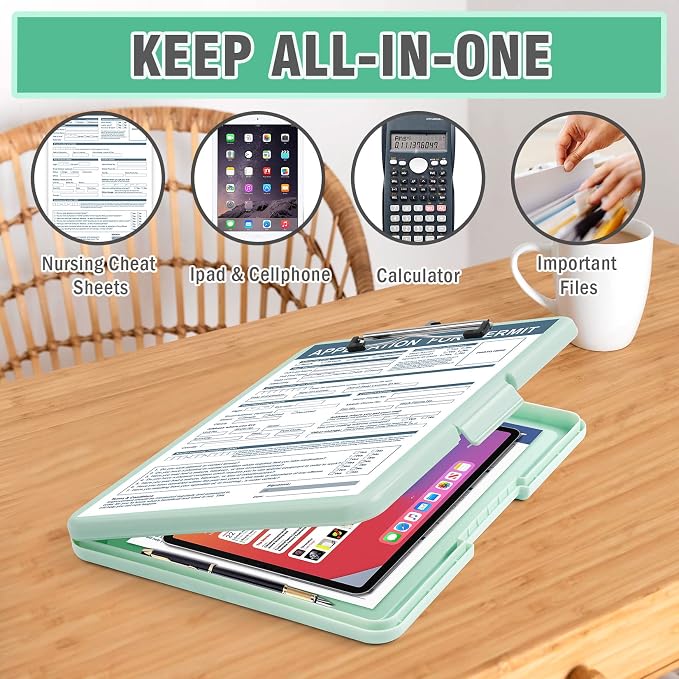 ANZNKU Clipboards with Storage, 13x9.6 Heavy Duty Nursing Clipboard Foldable - Image 6