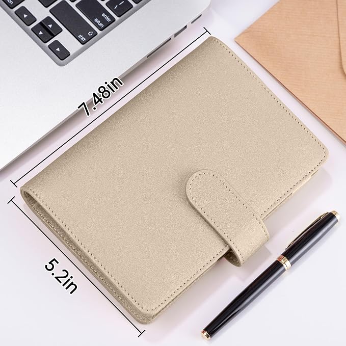 Antner A6 Notebook Binder Refillable 6 Ring Budget Binder Cover - Image 4