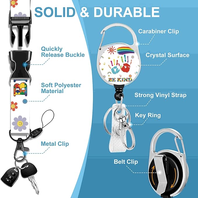 BILLTEFUL Badge Lanyard and ID Badge Holder, Retractable Badge Reels - Image 3
