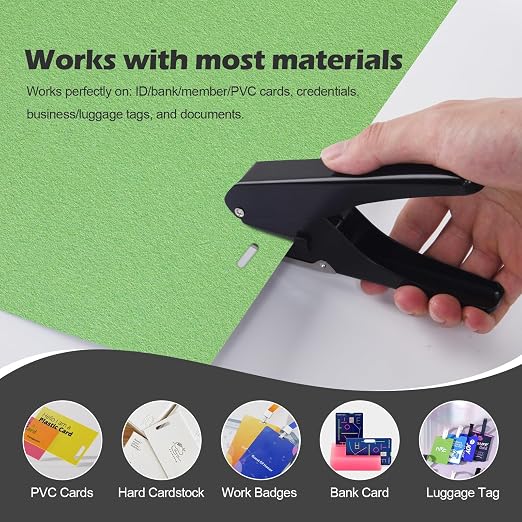 Heavy-Duty Slot Punch, Handheld Badge Hole Puncher, All Metal ID Card Puncher - Image 5