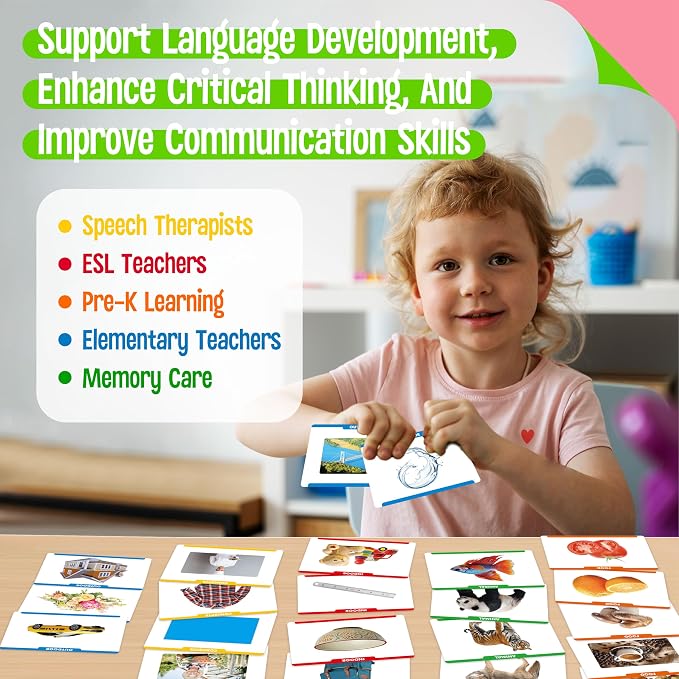 300 Noun Picture-Word Cards, Picture Flashcards Language Builder Visual Aid - Image 4