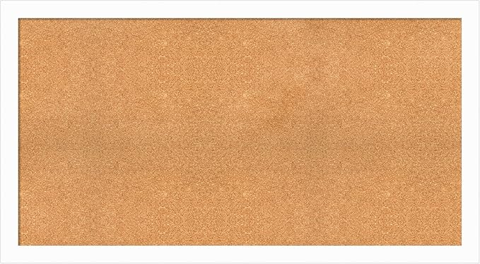 Amanti Art Natural Cork Board for Wall, 29x53 Vision Board with White Frame, Oversize Corkboard Office Decor for Home Organization, Casual Corkboard Pinboard to Display Items for Home Organization in-DeskLoop Office