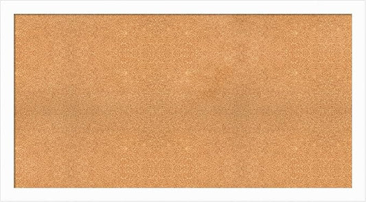 Amanti Art Natural Cork Board for Wall, 29x53 Vision Board with White Frame, Oversize Corkboard Office Decor for Home Organization, Casual Corkboard Pinboard to Display Items for Home Organization in-DeskLoop Office