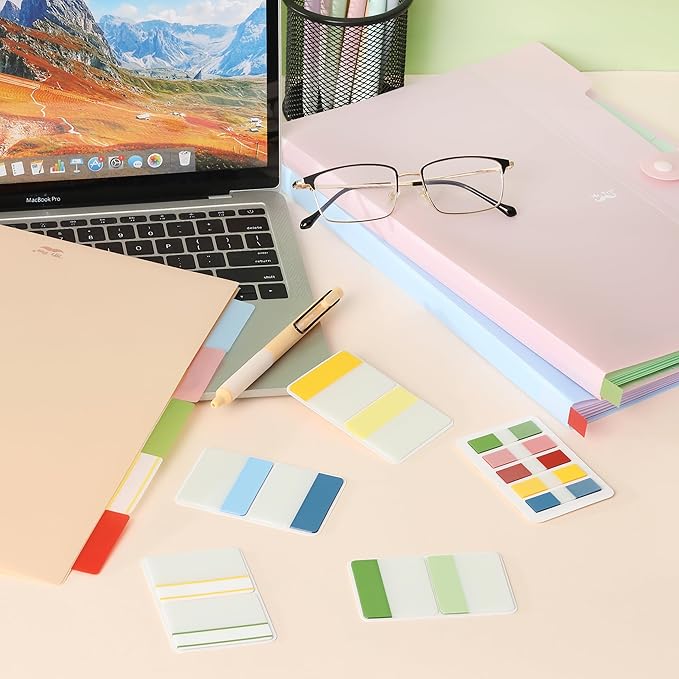 Mr. Pen- Colorful Index Tabs, 500 Pcs, 21 Sets, Sticky Page Markers for Notebooks, Binders and Books-DeskLoop Office