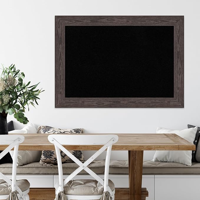 Amanti Art Black Cork Board for Wall, 30x42 Vision Board with Black Wood Frame, Large Corkboard Office Decor for Home Organization, Country Rustic Corkboard Pinboard to Display Items for Home-DeskLoop Office