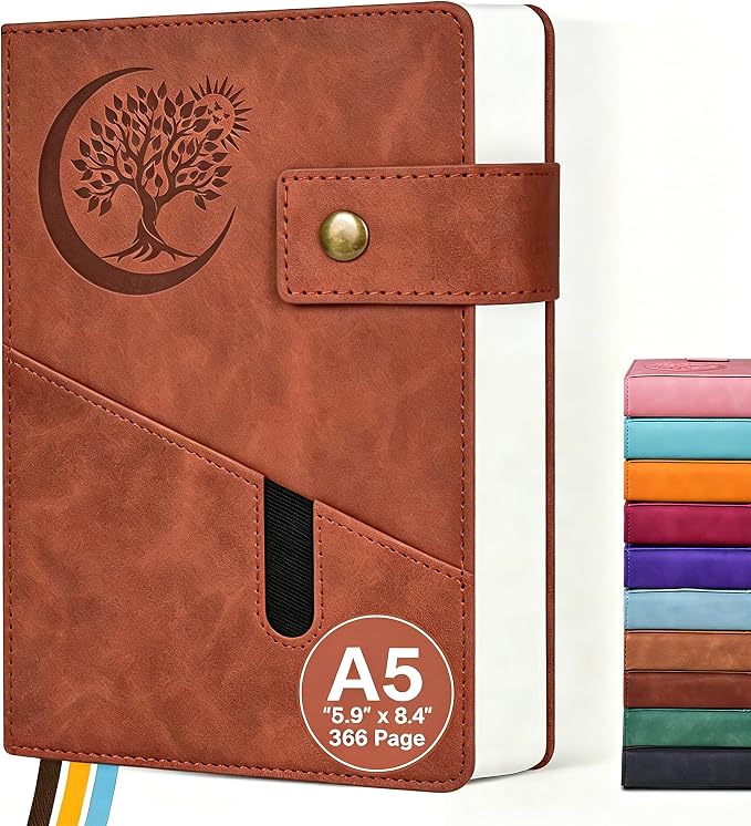PAIBAS A5 Journal Notebook College Ruled 366 Pages Leather Journal by PAIBAS