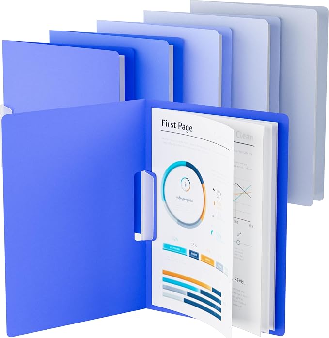 5 Pack Lightweight Swing Clip Report Covers, 9×12 Letter Size, 40 Sheet Capacity by Unknown