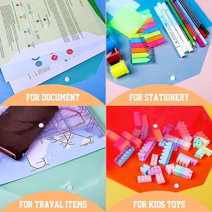 LEOBRO File Folders, A4 Plastic Envelopes - Image 6