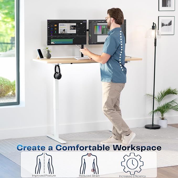 VIVO Electric 60 x 24 in Standing Desk, Memory Height Adjustment, 1B Series - Image 4
