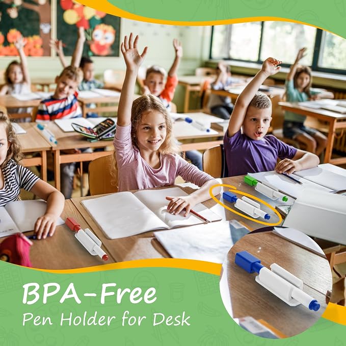 10 PCS Pen Holder for Desk, Adhesive Pen Holder for Classroom Clipboard - Image 2