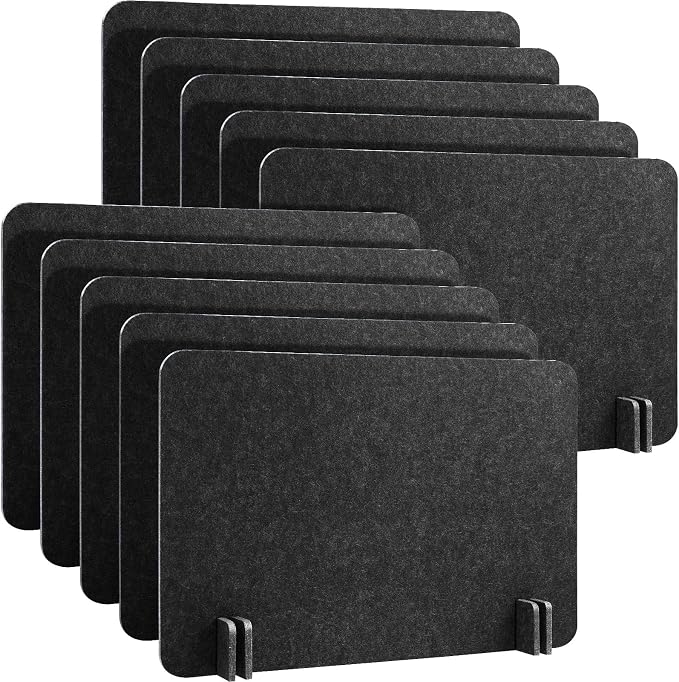 Fabbay 10 Pcs Acoustic Freestanding Desk Divider Desk Partition 16 x 24 Inch by Fabbay