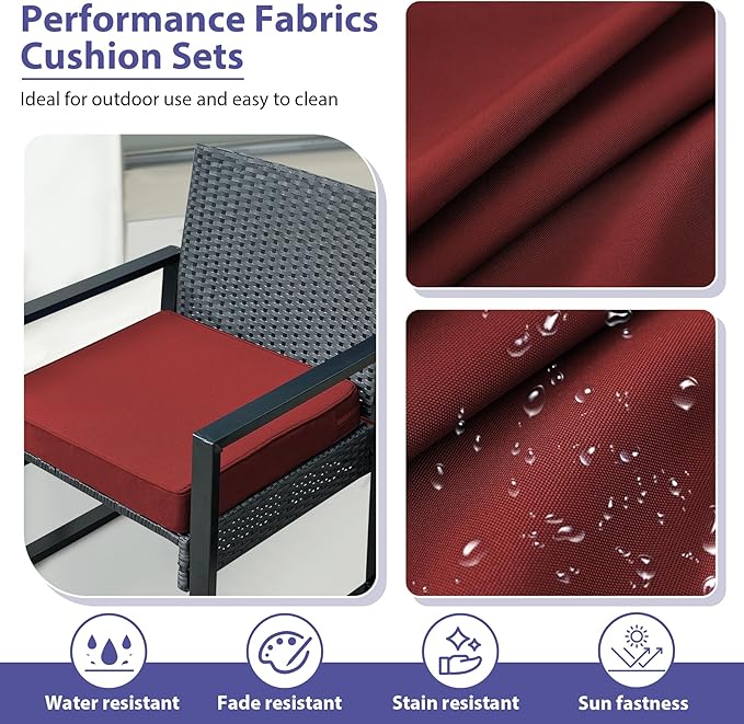 IPYNBAP Outdoor Chair Cushions Set of 4 -Waterproof Outdoor Seat Cushions - Image 3