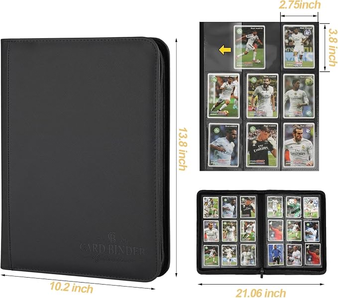 9 Pockets Card Binder, Premium Zip Trading Card Binder, 540 Double Sided Pocket - Image 2