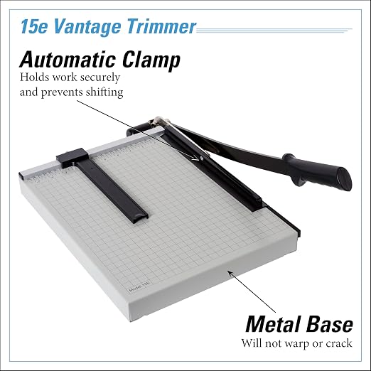 Dahle 15e Vantage Paper Trimmer, 15 Sheet, Automatic Clamp, Adjustable Guide - Image 3