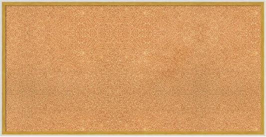 Amanti Art Natural Cork Board for Wall, 21x41 Vision Board with White Frame, Large Corkboard Office Decor for Home Organization, Modern Corkboard Pinboard to Display Items for Home Organization in-DeskLoop Office