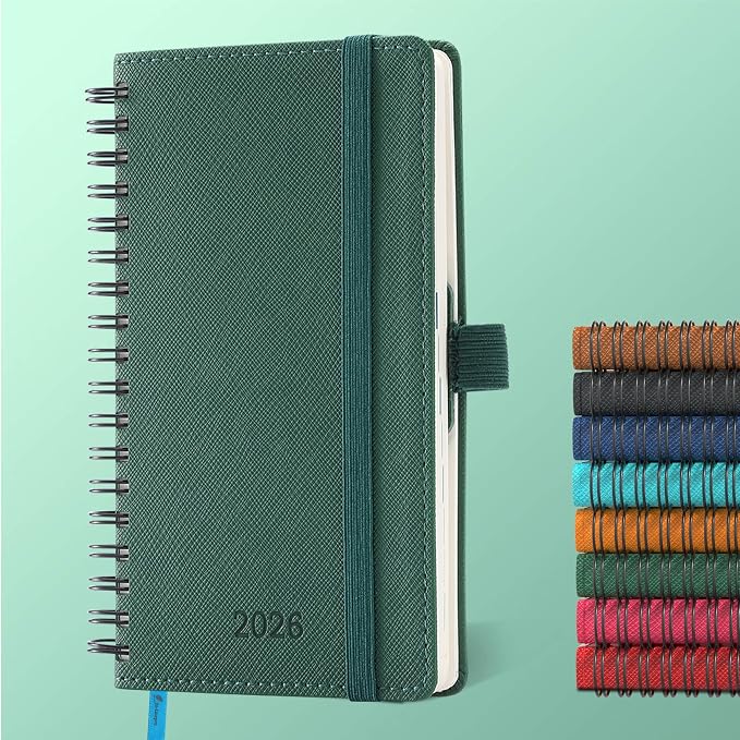 IN-LUXPRO Planner 2026 Daily Weekly and Monthly, 6.5"x3.75", 12 Months Spiral by IN-LUXPRO