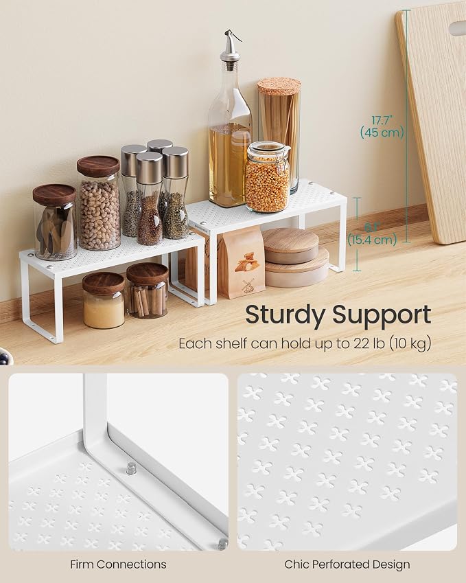 SONGMICS Spice Racks, Countertop Organizers, Shelf Risers, Expandable - Image 4