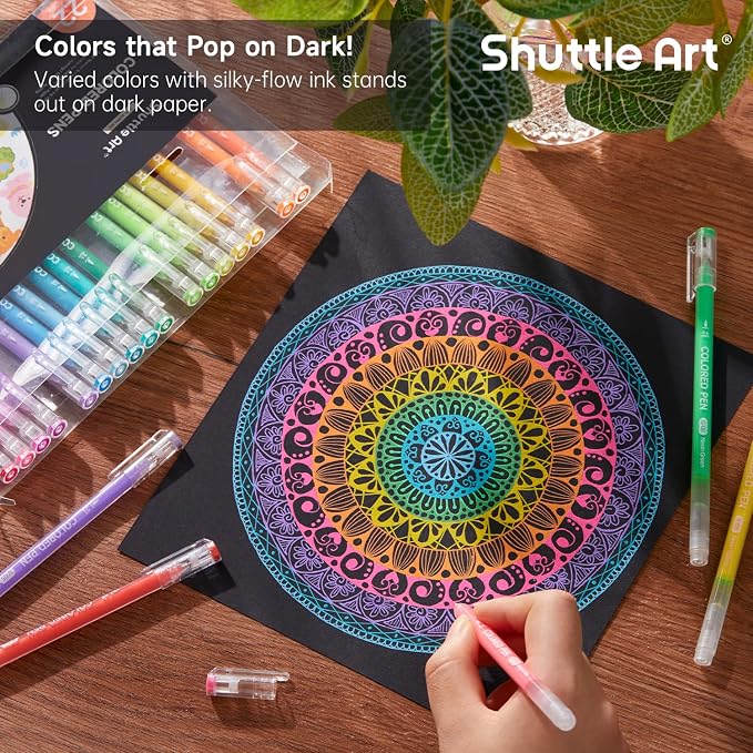 Shuttle Art Colored Pens, 22 Highlight Tone Colors Cute Journal Pens 0.6mm Fine - Image 5