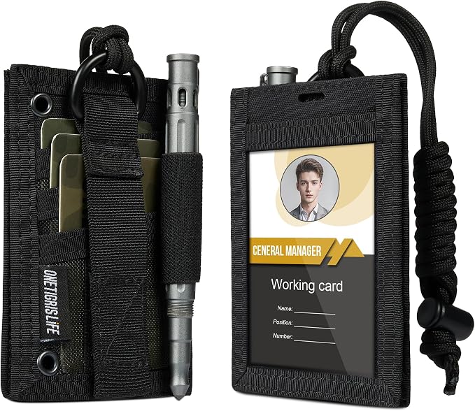 OneTigris Tactical ID Card Holder Hook & Loop Patch Badge Holder Neck Lanyard by OneTigris
