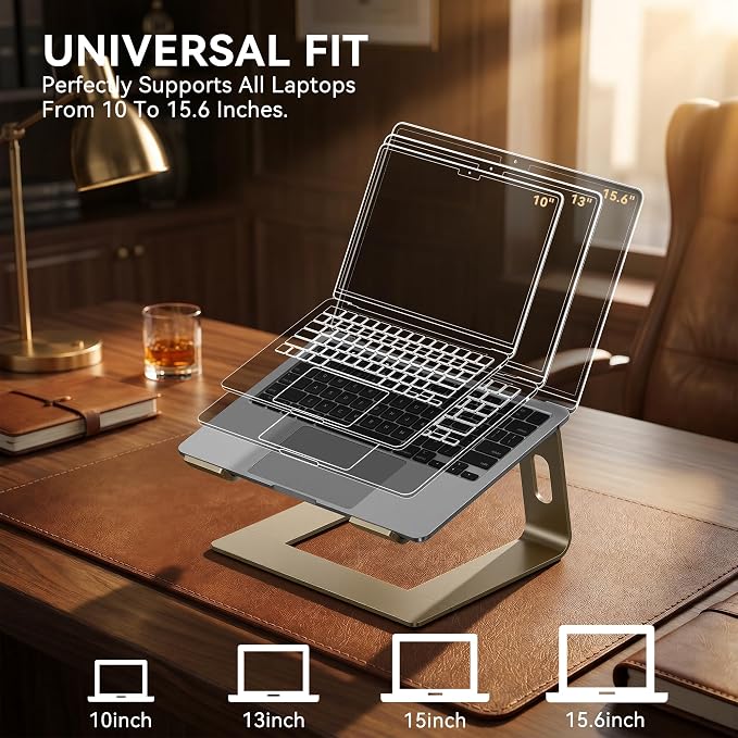 SOUNDANCE Laptop Stand, Aluminum Computer Riser, Ergonomic Laptops Elevator - Image 5