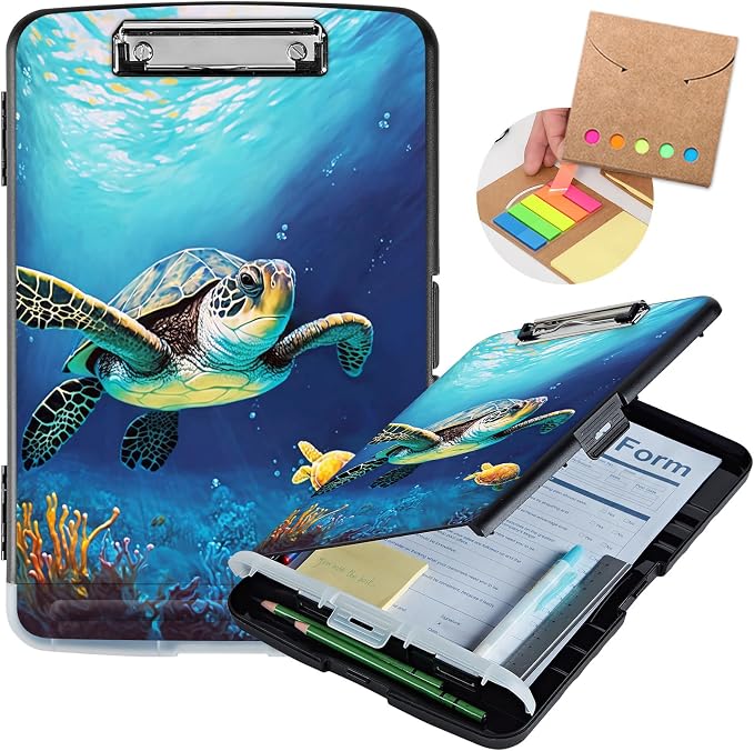 Clipboard with Storage, Heavy Duty Plastic Storage Clipboard with Low Profile by Unknown