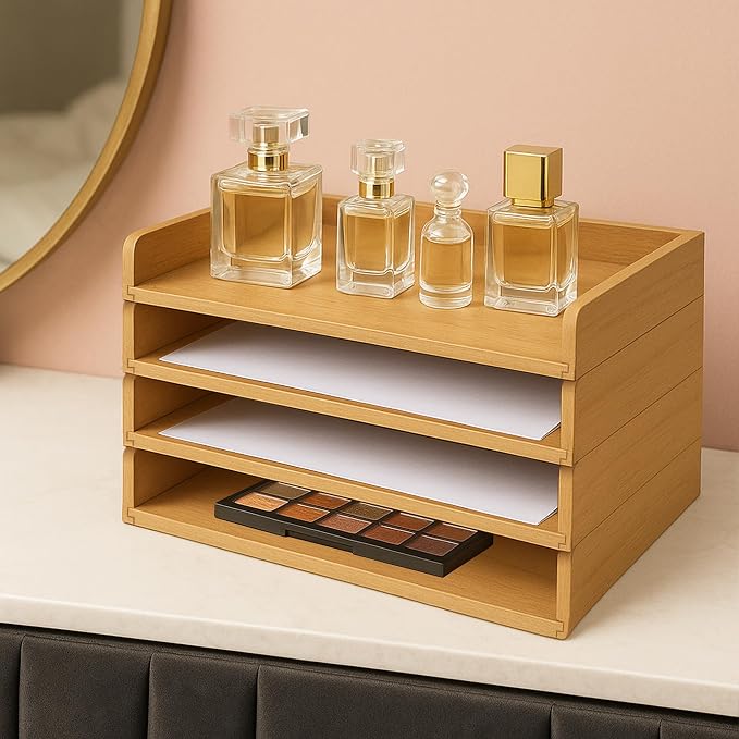 PROLEE Wooden Paper Tray Organizer - Image 6