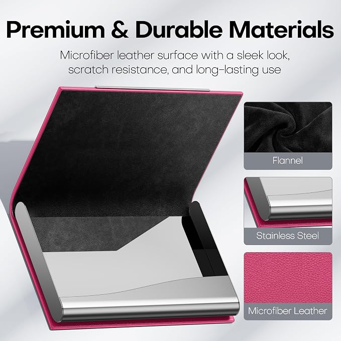 Padike Business Card Holder, Business Card Case Professional PU Leather & - Image 3