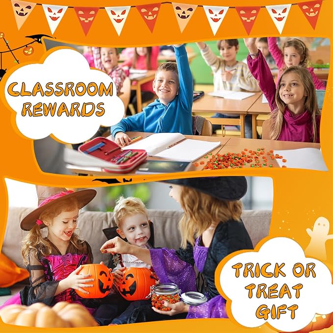 JUNEBRUSHS 150 Pcs Halloween Mini Erasers, Cute Small Pumpkin Erasers Bulk | - Image 4