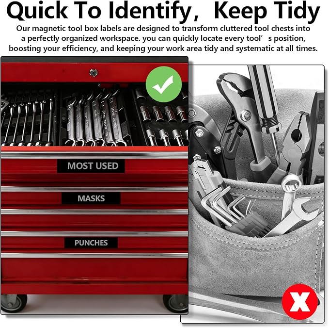 4"x 1" Universal Magnetic Tool Box Label, Strong Magnetic Labels - Image 4